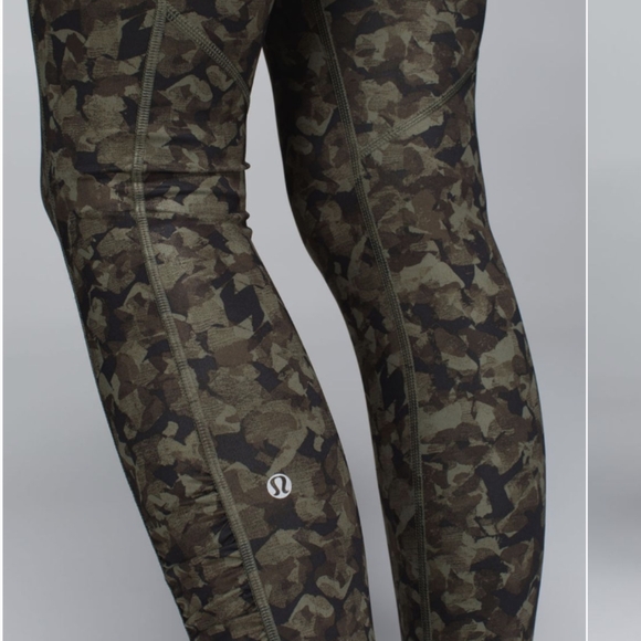 Lululemon Speed Tight III *All Full-On Lux Mystic Jungle Fatigue Green Black - Picture 5 of 15